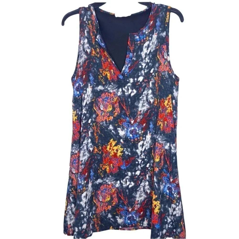 NEWBURY KUSTOM Boutique Beautiful A Line Watercolor Tank Dress